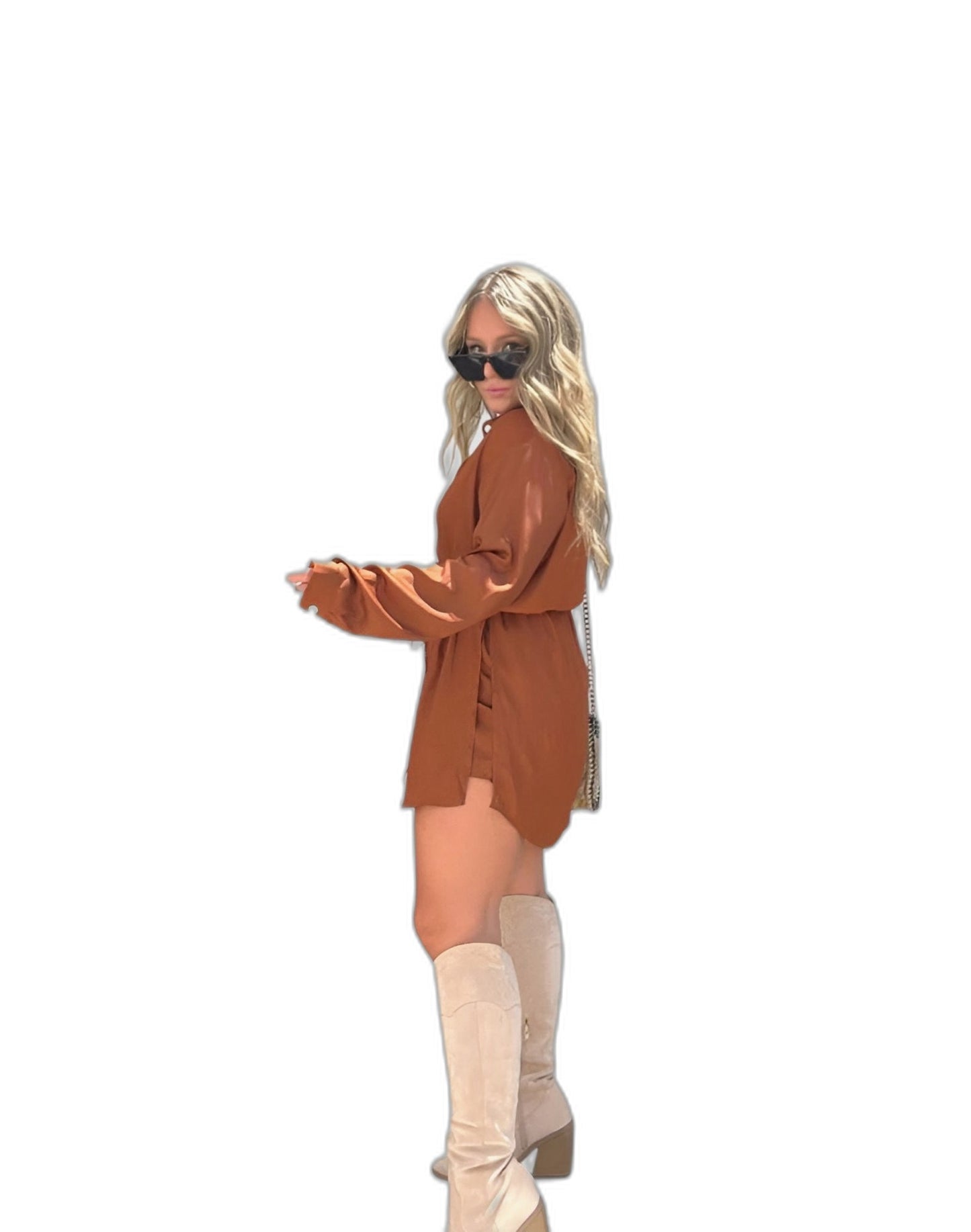 Effortless Burgundy Mini Dress for Women with Collared Long Sleeve Button Front Flowing Casual Style