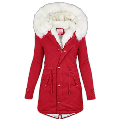 Effortless Coat for Women with Long Sleeve Belted Pockets Fur Lined Casual Style