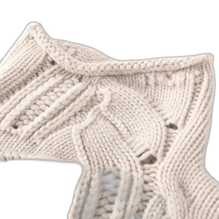 Effortless Cream Cable Knit Sweater for Women with Turtleneck Long Sleeve Casual Style