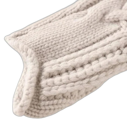 Effortless Cream Cable Knit Sweater for Women with Turtleneck Long Sleeve Casual Style