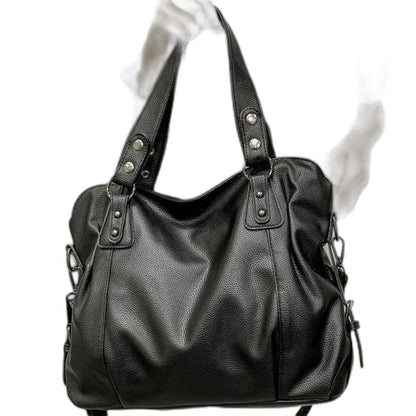 Effortless Cream Leather Shoulder Bag for Women with Casual Style