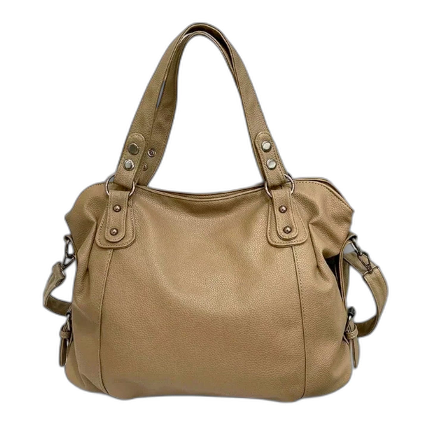 Effortless Cream Leather Shoulder Bag for Women with Casual Style