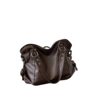 Effortless Cream Leather Shoulder Bag for Women with Hobo Casual Style