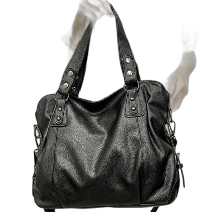 Effortless Cream Leather Shoulder Bag for Women with Hobo Casual Style