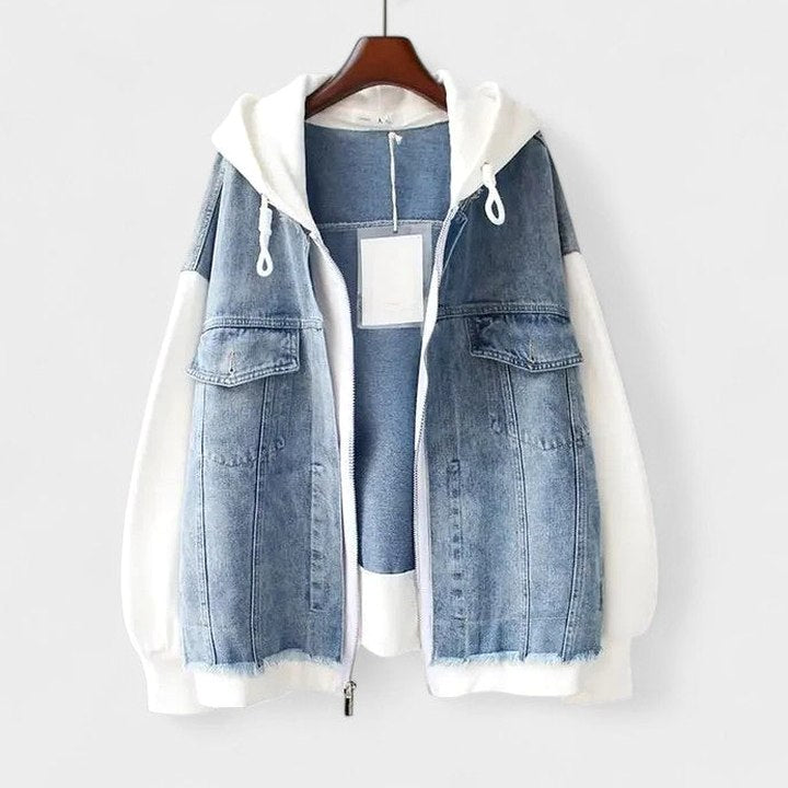 Effortless Denim Jacket for Women with Long Sleeve Pockets Casual Style