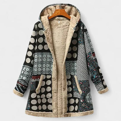 Effortless Floral Jacket for Women with Collared Long Sleeve Fur Lined Casual Style