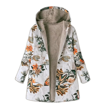 Effortless Floral Jacket for Women with Collared Long Sleeve Pockets Casual Style