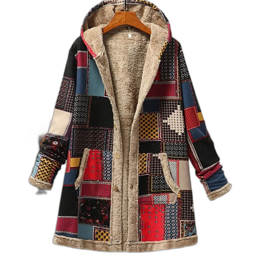 Effortless Floral Jacket for Women with Collared Long Sleeve Pockets Casual Style