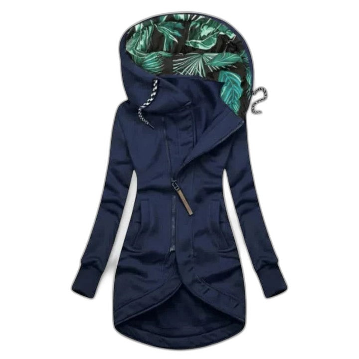 Effortless Floral Jacket for Women with Long Sleeve Fit And Flare Pockets Casual Style