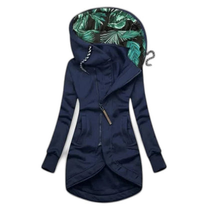 Effortless Floral Jacket for Women with Long Sleeve Fit And Flare Pockets Casual Style