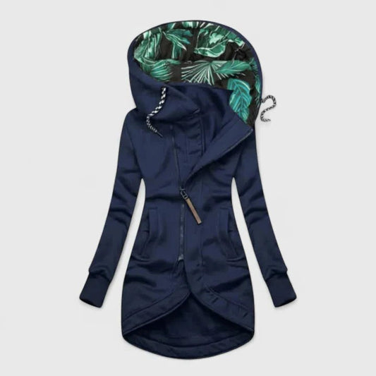 Effortless Floral Jacket for Women with Long Sleeve Fit And Flare Pockets Casual Style