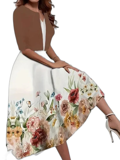 Effortless Floral Skirt for Women with A Line Flowing Casual Style