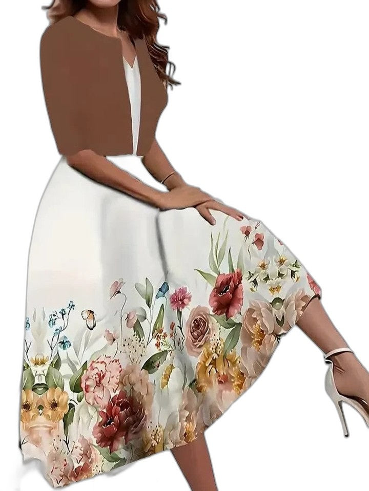 Effortless Floral Skirt for Women with A Line Flowing Casual Style