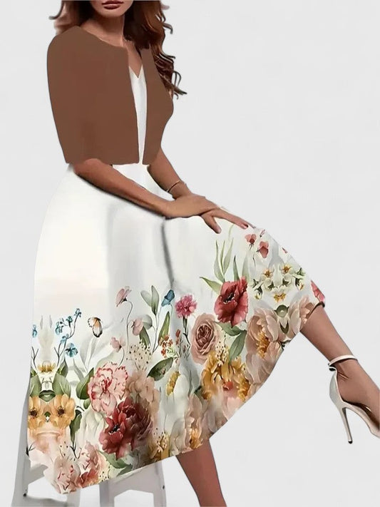 Effortless Floral Skirt for Women with A Line Flowing Casual Style