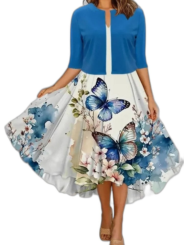 Effortless Floral Skirt for Women with A Line Flowing Casual Style