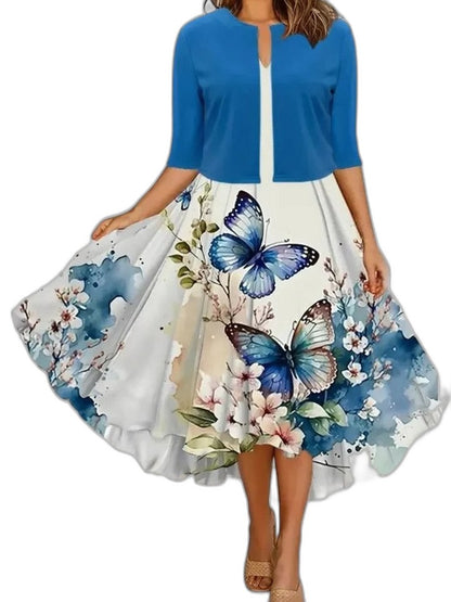 Effortless Floral Skirt for Women with A Line Flowing Casual Style
