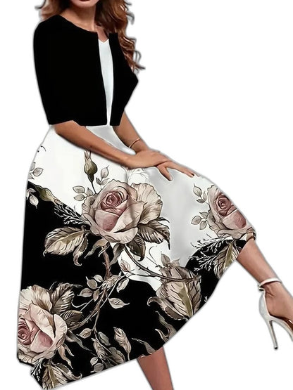 Effortless Floral Skirt for Women with A Line Flowing Casual Style