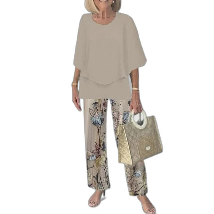 Effortless Floral Two Piece Set for Women with Flowing Casual Style