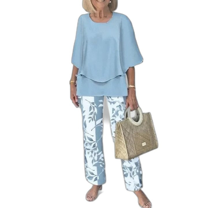 Effortless Floral Two Piece Set for Women with Flowing Casual Style