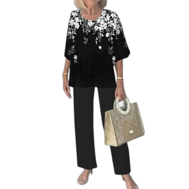 Effortless Floral Two Piece Set for Women with Flowing Casual Style