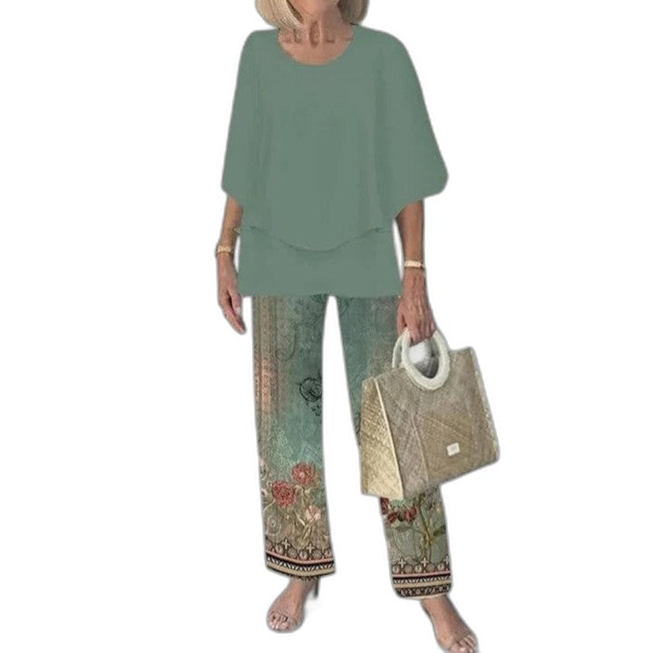 Effortless Floral Two Piece Set for Women with Flowing Casual Style