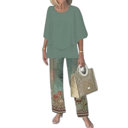 Effortless Floral Two Piece Set for Women with Flowing Casual Style