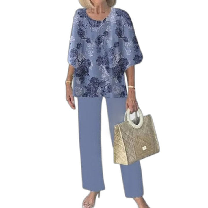 Effortless Floral Two Piece Set for Women with Flowing Casual Style