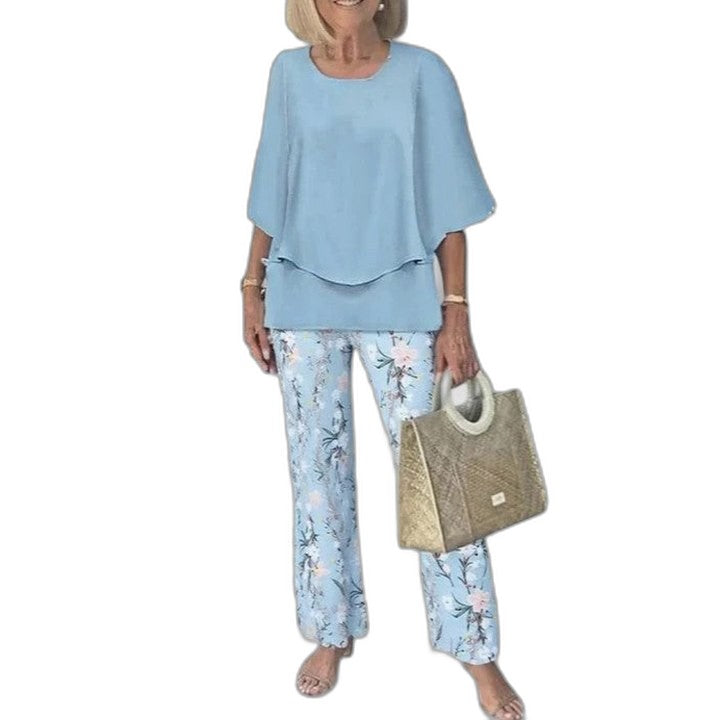 Effortless Floral Two Piece Set for Women with Flowing Casual Style