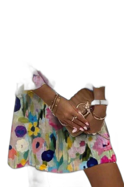 Effortless Floral Two Piece Set for Women with V Neck Flowing Casual Style