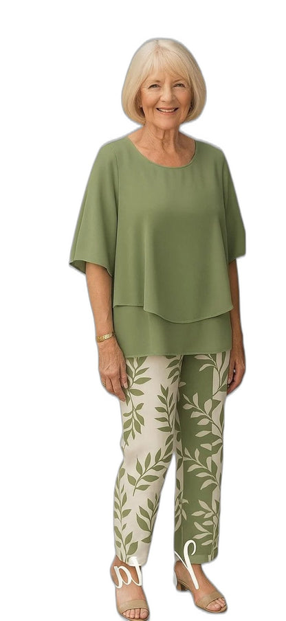 Effortless Floral Two Piece Set for Women with Wide Leg Flowing Casual Style