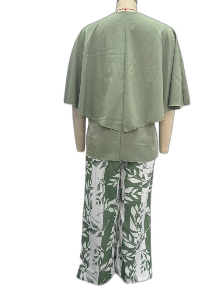 Effortless Floral Two Piece Set for Women with Wide Leg Flowing Casual Style