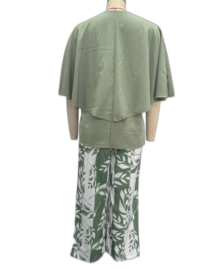 Effortless Floral Two Piece Set for Women with Wide Leg Flowing Casual Style