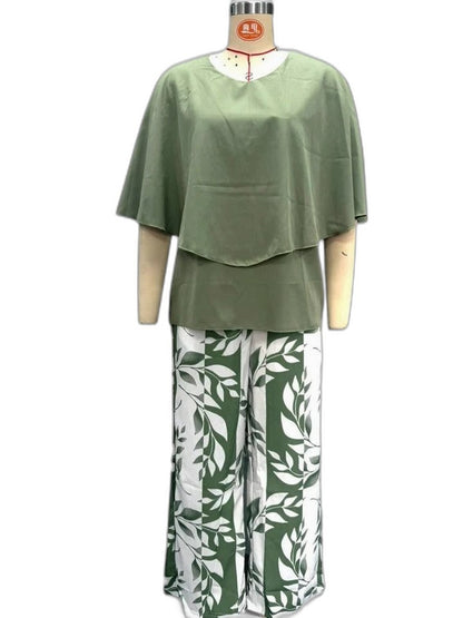 Effortless Floral Two Piece Set for Women with Wide Leg Flowing Casual Style