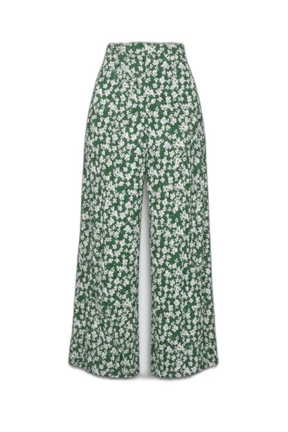 Effortless Floral Wide Leg Pants for Women with High Waisted Palazzo Casual Style