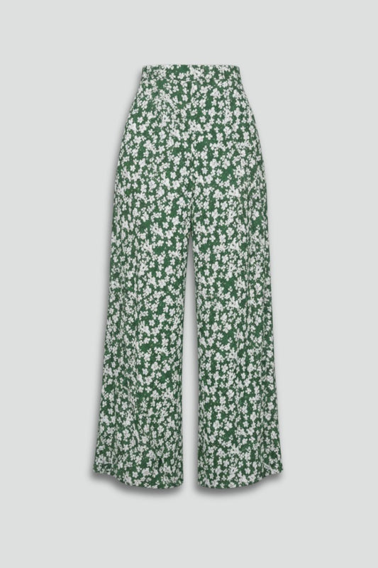 Effortless Floral Wide Leg Pants for Women with High Waisted Palazzo Casual Style