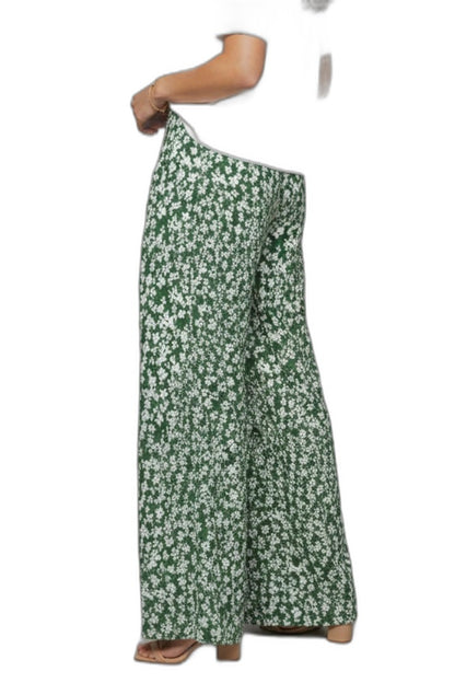 Effortless Floral Wide Leg Pants for Women with High Waisted Palazzo Casual Style