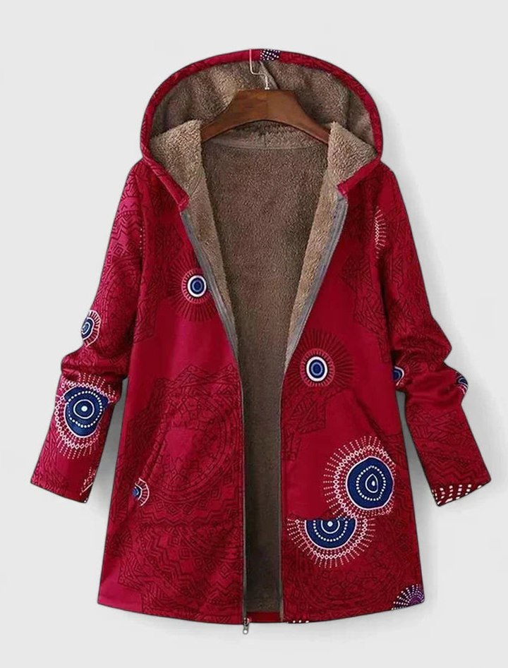 Effortless Geometric Coat for Women with Long Sleeve Pockets Fur Lined Casual Style