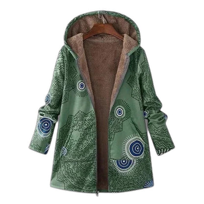 Effortless Geometric Coat for Women with Long Sleeve Pockets Fur Lined Casual Style