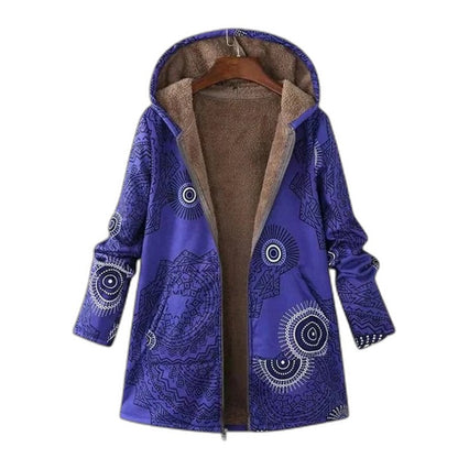 Effortless Geometric Coat for Women with Long Sleeve Pockets Fur Lined Casual Style