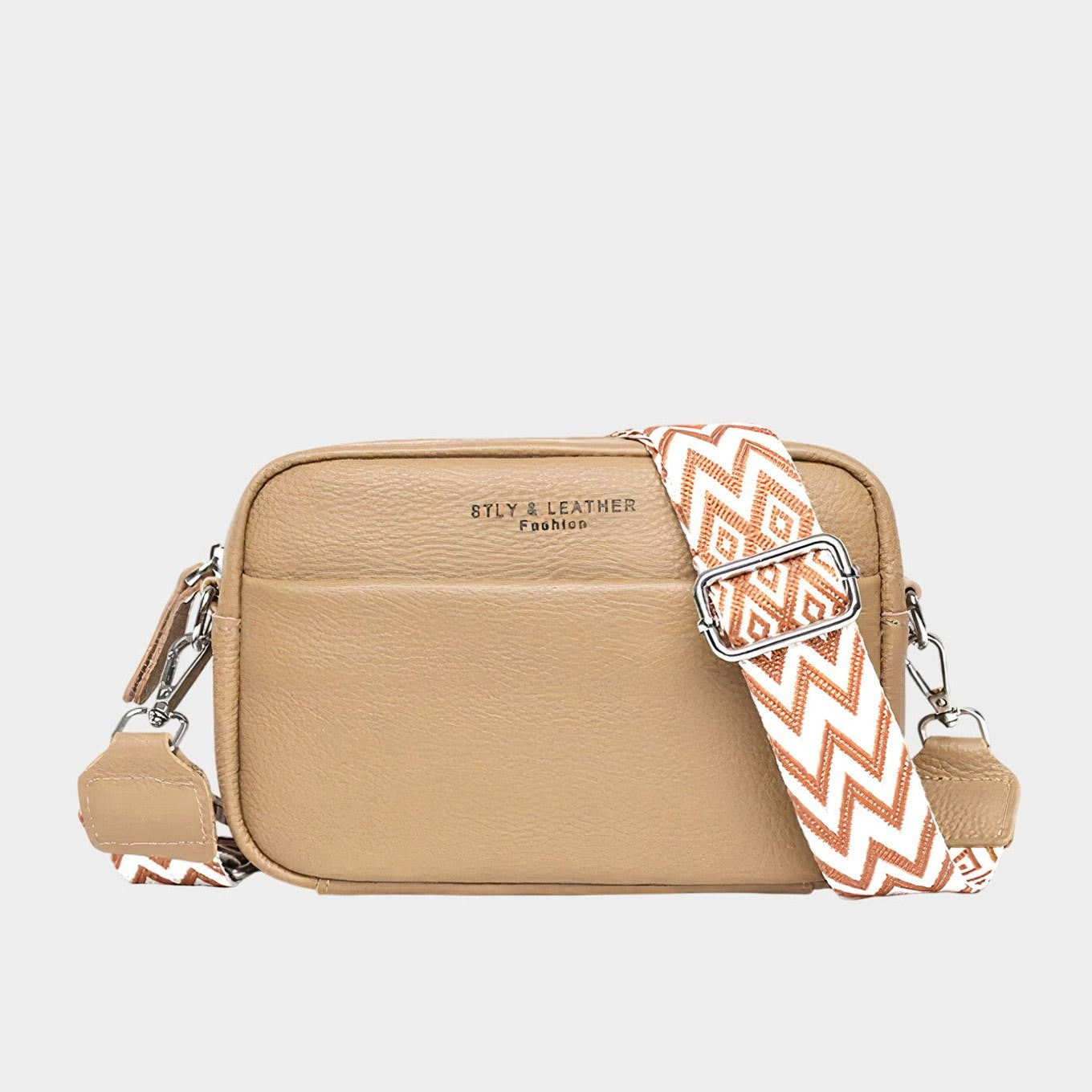 Effortless Geometric Crossbody Bag for Women with Leather Casual Style