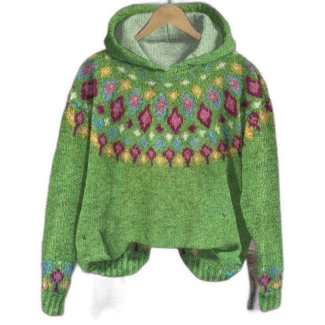 Effortless Geometric Hoodie for Women with High Neck Long Sleeve Oversized Casual Style