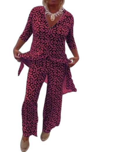 Effortless Geometric Maxi Dress for Women with V Neck Short Sleeve Button Front Flowing Casual Style