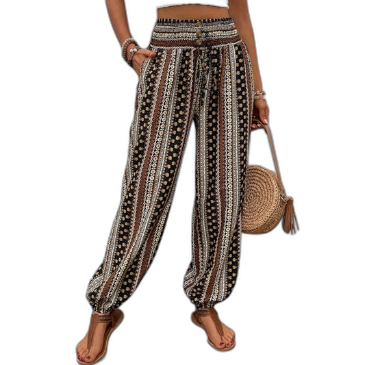 Effortless Geometric Pants for Women with High Waisted Wide Leg Casual Style