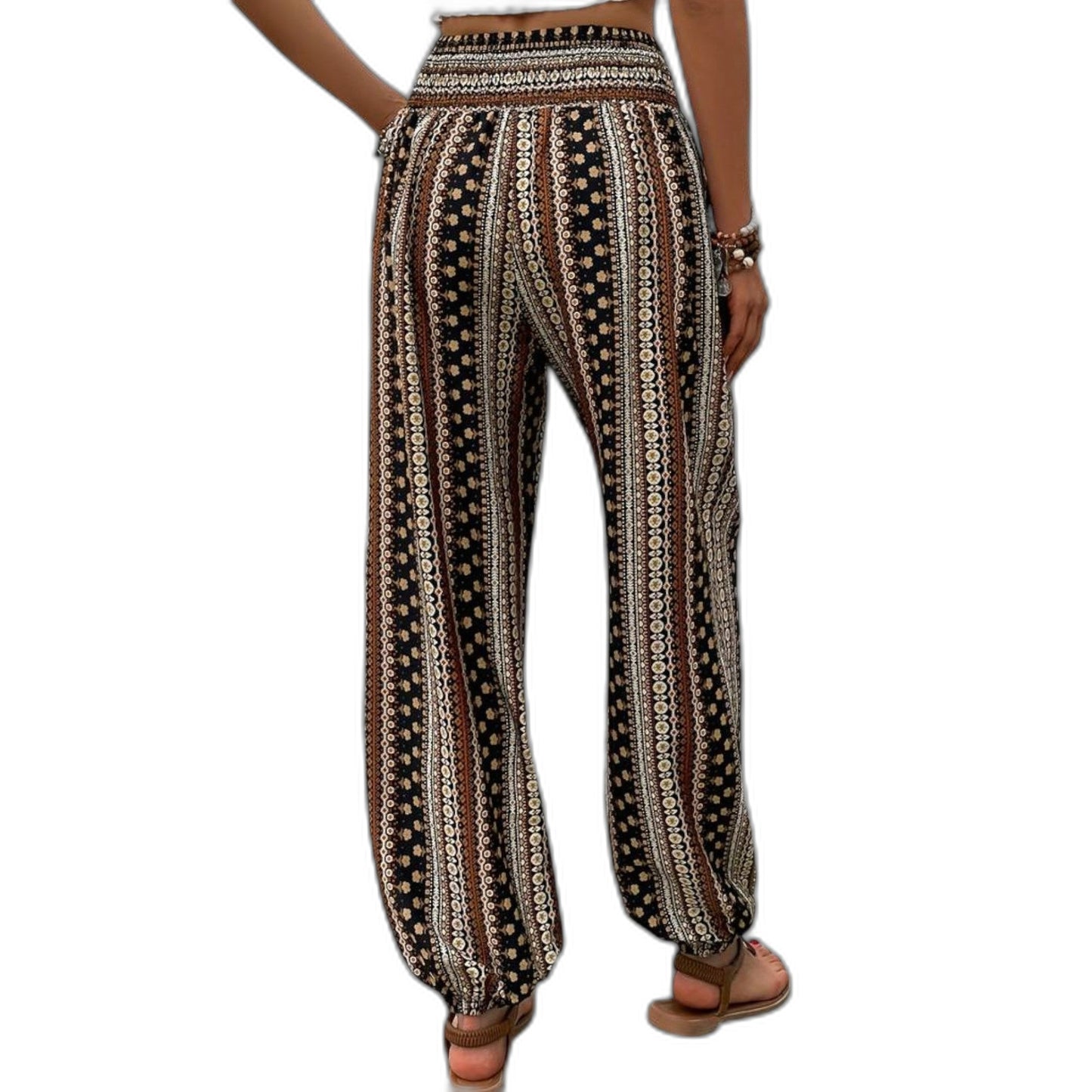 Effortless Geometric Pants for Women with High Waisted Wide Leg Casual Style