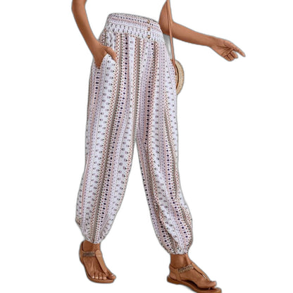 Effortless Geometric Pants for Women with High Waisted Wide Leg Casual Style