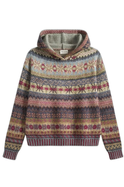 Effortless Geometric Sweater for Women with Long Sleeve Oversized Casual Style