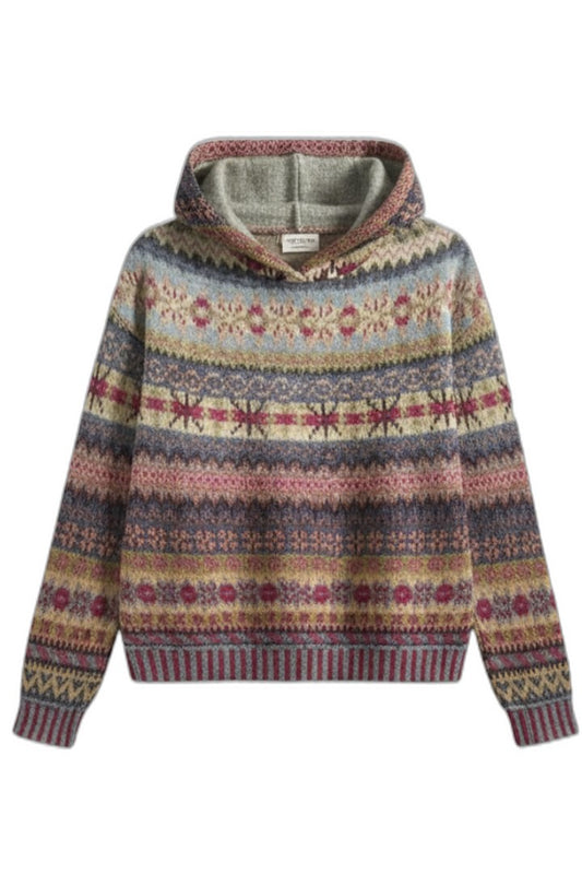Effortless Geometric Sweater for Women with Long Sleeve Oversized Casual Style