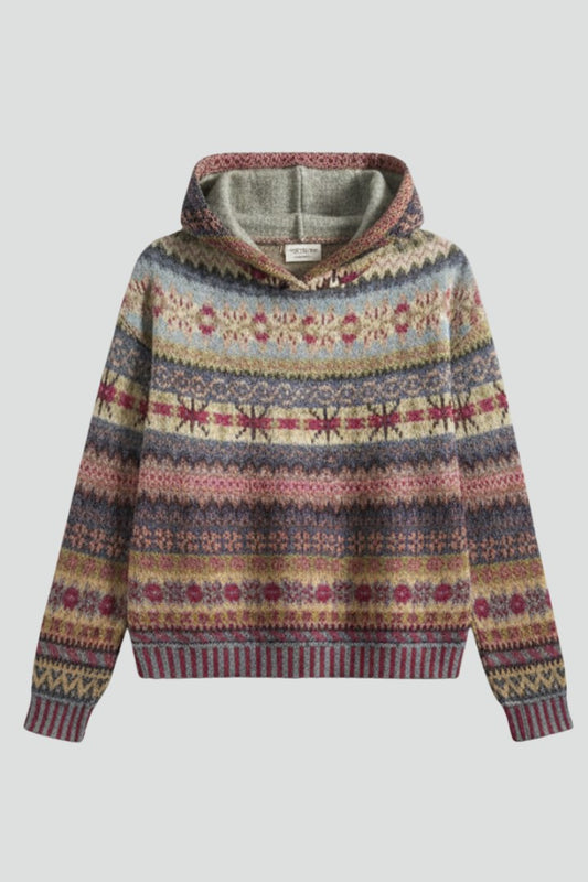 Effortless Geometric Sweater for Women with Long Sleeve Oversized Casual Style