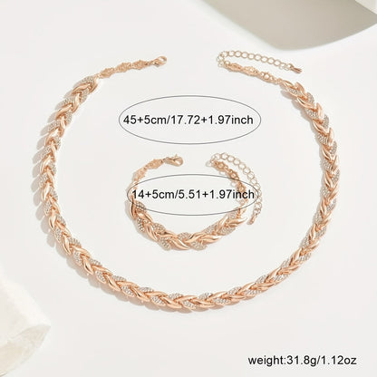 Effortless Gold Necklace for Women with Rhinestone Casual Style