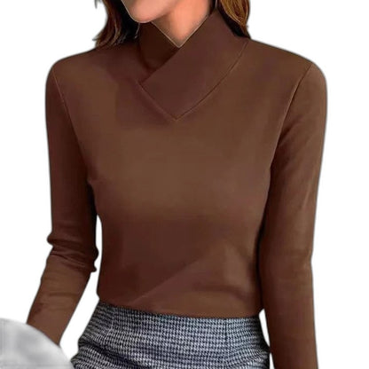 Effortless Green Knit Sweater for Women with Turtleneck Long Sleeve Casual Style